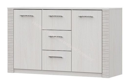 Комод 3 ящика двухстворчатый Серия №4 Гамма 20 Ясень анкор светлый/Сандал светлый