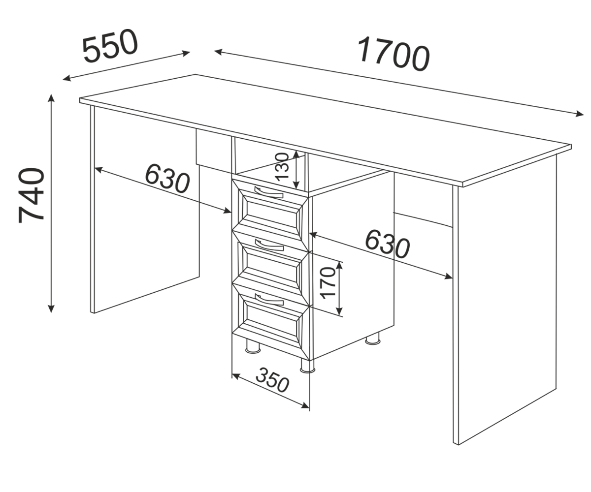 Остин М13 Стол двойной письменный 1700мм
