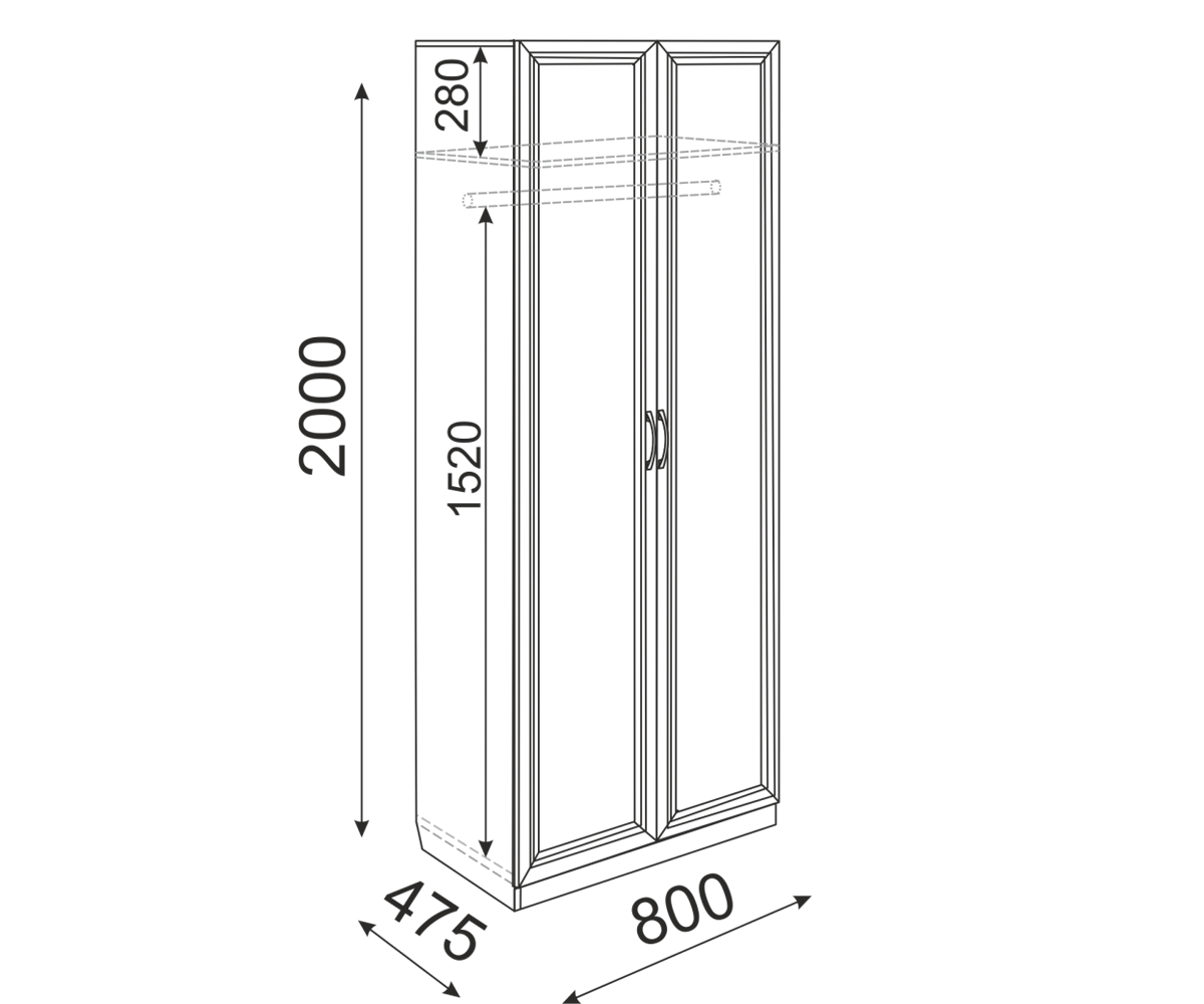 Остин М2 Шкаф 2х створчатый