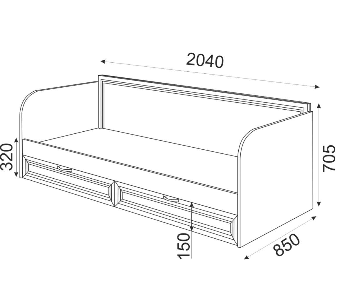 Остин Модуль 23 Кровать с ящиками