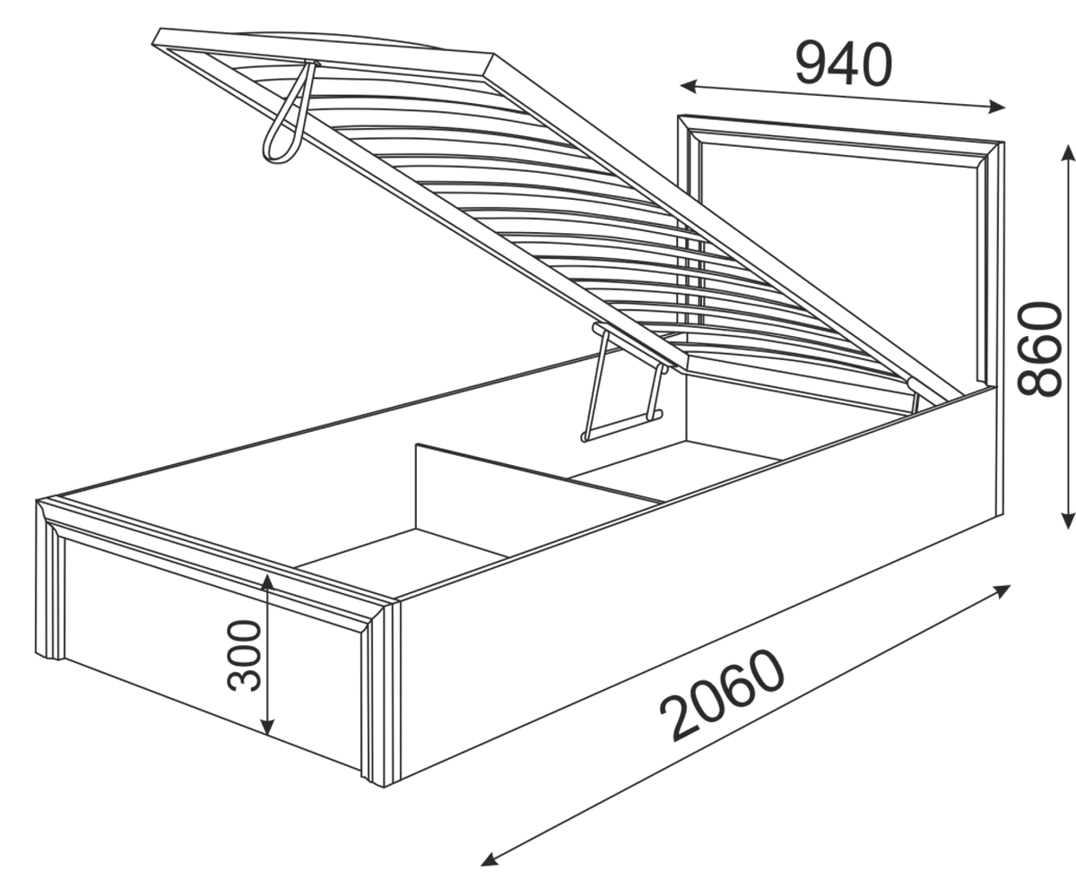 Остин Модуль 22 Кровать с подъемным механизмом