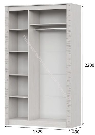 Шкаф комбинированный трёхстворчатый Серия №4 Гамма 20 Ясень Анкор светлый/Сандал светлый