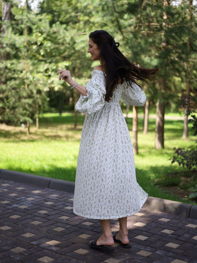 Платье Estate из бамбука "Зеленые ветви"