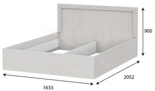 Кровать двойная универсальная 1,6х2,0 Гамма 20  без основания Ясень Анкор светлый/Сандал светлый