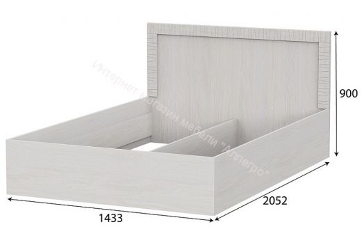 Кровать двойная универсальная 1,4х2,0 Гамма 20  без основания Ясень Анкор светлый/Сандал светлый
