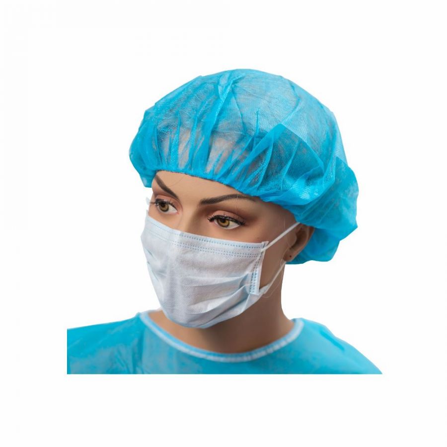 Шапочка-берет круглая d 50 см голубая пл. 25 КОМЕТАLINE