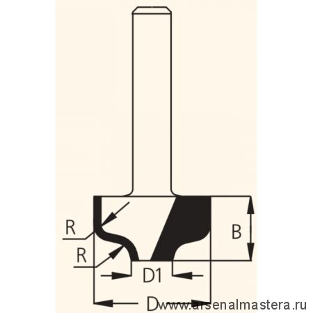 Фреза концевая врезная профильная  D35 B9,5 d 12  W.P.W. RRA3502