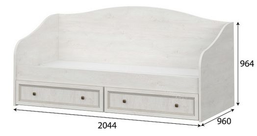 Кровать Александрия КР-106 0,9 м Серия 3 Сосна Санторини светлый