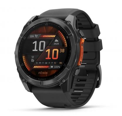 Умные часы Garmin Fenix 8, 51 мм, AMOLED, Slate Gray with black silicone band фото