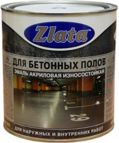 Эмаль для Бетонных Полов Zlata АК-505 20кг Зеленая, Акриловая для Внутренних и Наружных Работ / Злата.