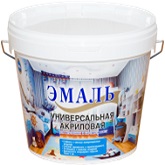 Эмаль Акриловая КБС 2.5кг Универсальная, Белая, без Запаха, Глянцевая.
