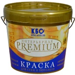 Краска Моющаяся КБС Premium БС-09 14кг Интерьерная для Cтен и Потолков Суконно-Матовая.