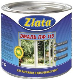 Эмаль Zlata ПФ-115 1.8кг Серая, Универсальная.