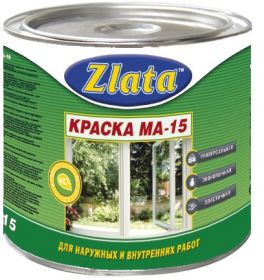 Краска Zlata МА-15 1.8кг Белая, Масляная для Окраски Деревянных, Металлических и Бетонных Поверхностей / Злата.