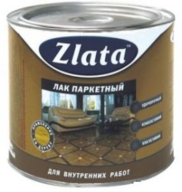 Лак Паркетный Zlata 9кг Глянцевый, Полуматовый Алкидно-Уретановый / Злата.