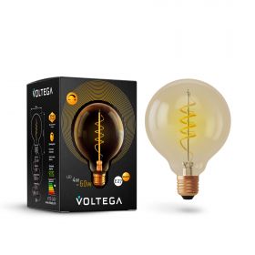 Лампа Ретро Диммируемая Voltega Globe E27 4W 2000K 7076 Золотая, Стекло / Вольтега.
