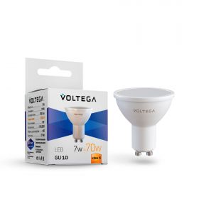 Лампа Светодиодная Voltega Sofit GU10 7W 2800K 7056 Белая, Алюминий / Вольтега.