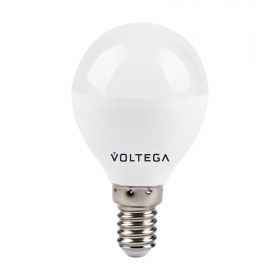 Лампа Светодиодная Voltega Globe E14 10W 2800K 8453 Белая, Пластик / Вольтега.