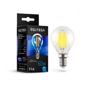 Лампа Филаментная Voltega Globe E14 6W 4000K 7022 Прозрачная, Стекло / Вольтега.