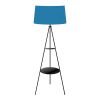 Торшер со Столиком и Синим Абажуром Citilux Рейнер CL806023 Чёрный / Ситилюкс.