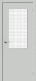 Межкомнатная Дверь Винил Bravo Браво-7 Grey Pro / Wired Glass 12,5 700x2000мм (Полотно+Коробка+5 Наличников) / Браво.