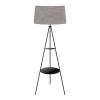 Торшер со Столиком и Серым Абажуром Citilux Рейнер CL806022 Чёрный / Ситилюкс.