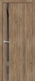 Межкомнатная Дверь с Экошпоном Bravo Браво-1.55 Original Oak / Mirox Grey 800x2000мм (Полотно+Коробка+5 Наличников) / Браво.