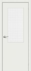 Межкомнатная Дверь Винил Bravo Браво-7 Super White / Wired Glass 12,5 700x2000мм (Полотно 1шт) / Браво.