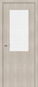 Межкомнатная Дверь с Экошпоном Bravo Браво-7 Cappuccino Melinga / Wired Glass 12,5 400x2000мм (Полотно 1шт) / Браво.