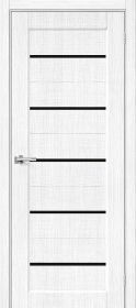 Межкомнатная Дверь с Экошпоном Bravo Мода-22 Black Line Snow Melinga 900x2000мм (Полотно 1шт) / Браво.