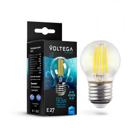 Лампа Филаментная Voltega Globe E27 9W 4000K Graphene 7139 Прозрачная, Стекло / Вольтега.