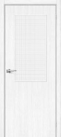 Межкомнатная Дверь с Экошпоном Bravo Браво-7 Snow Melinga / Wired Glass 12,5 400x2000мм (Полотно+Коробка+5 Наличников) / Браво.