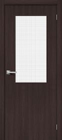 Межкомнатная Дверь с Экошпоном Bravo Браво-7 Wenge Melinga / Wired Glass 12,5 900x2000мм (Полотно+Коробка+5 Наличников) / Браво.