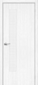 Межкомнатная Дверь с Экошпоном Bravo Браво-9 Snow Melinga / Wired Glass 12,5 800x2000мм (Полотно+Коробка+5 Наличников) / Браво.