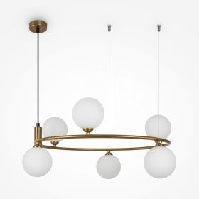 Светильник Подвесной Maytoni Ring MOD013PL-06BS1 Золото, Белый.
