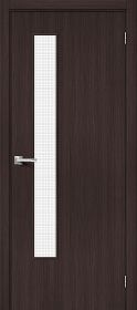 Межкомнатная Дверь с Экошпоном Bravo Браво-9 Wenge Melinga / Wired Glass 12,5 600x2000мм (Полотно 1шт) / Браво.