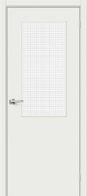 Межкомнатная Дверь Винил Bravo Браво-7 Super White / Wired Glass 12,5 700x2000мм (Полотно+Коробка+5 Наличников) / Браво.