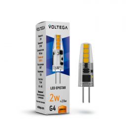 Лампа Светодиодная Voltega G4 2W 2800K 7142 Прозрачная, Силикон / Вольтега.