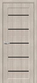 Межкомнатная Дверь с Экошпоном Bravo Мода-22 Black Line Cappuccino Melinga 900x2000мм (Полотно 1шт) / Браво.