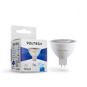 Лампа Светодиодная Voltega Sofit GU5.3 7W 4000K 7063 Белая, Алюминий / Вольтега.