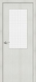Межкомнатная Дверь с Экошпоном Bravo Браво-7 Bianco Veralinga / Wired Glass 12,5 900x2000мм (Полотно+Коробка+5 Наличников) / Браво.