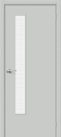 Межкомнатная Дверь Винил Bravo Браво-9 Grey Pro / Wired Glass 12,5 400x2000мм (Полотно+Коробка+5 Наличников) / Браво.