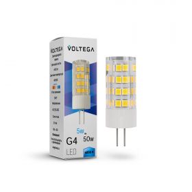 Лампа Светодиодная G4 5W, 460 Lm, 4000K, 220V IP20 Voltega Capsule G4 7184 Прозрачный, Керамика / Вольтега.