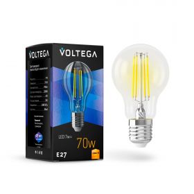 Лампа Филаментная Voltega Globe General E27 7W 2800K 7140 Прозрачная, Стекло / Вольтега.