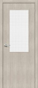 Межкомнатная Дверь с Экошпоном Bravo Браво-7 Cappuccino Melinga / Wired Glass 12,5 900x2000мм (Полотно+Коробка+5 Наличников) / Браво.