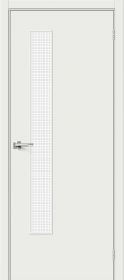 Межкомнатная Дверь Винил Bravo Браво-9 Super White / Wired Glass 12,5 900x2000мм (Полотно+Коробка+5 Наличников) / Браво.