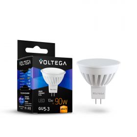 Лампа Светодиодная Voltega Sofit GU5.3 10W 2800K 7074 Белая, Керамика / Вольтега.