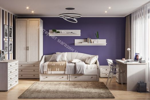 Полка навесная Александрия ПЛН-105  Серия 3 Сосна Санторини светлый