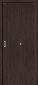 Дверь-Книжка Складная с Экошпоном Bravo Браво-0 Wenge Melinga Межкомнатная 400x2000мм (Полотно 2шт+Коробка+Наличники 5шт+Ручка+Петли+Ролик) / Браво.