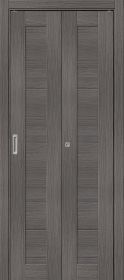Дверь-Книжка Складная с Экошпоном Bravo Браво-21 Grey Melinga Межкомнатная 350x2000мм (Полотно 2шт) / Браво.